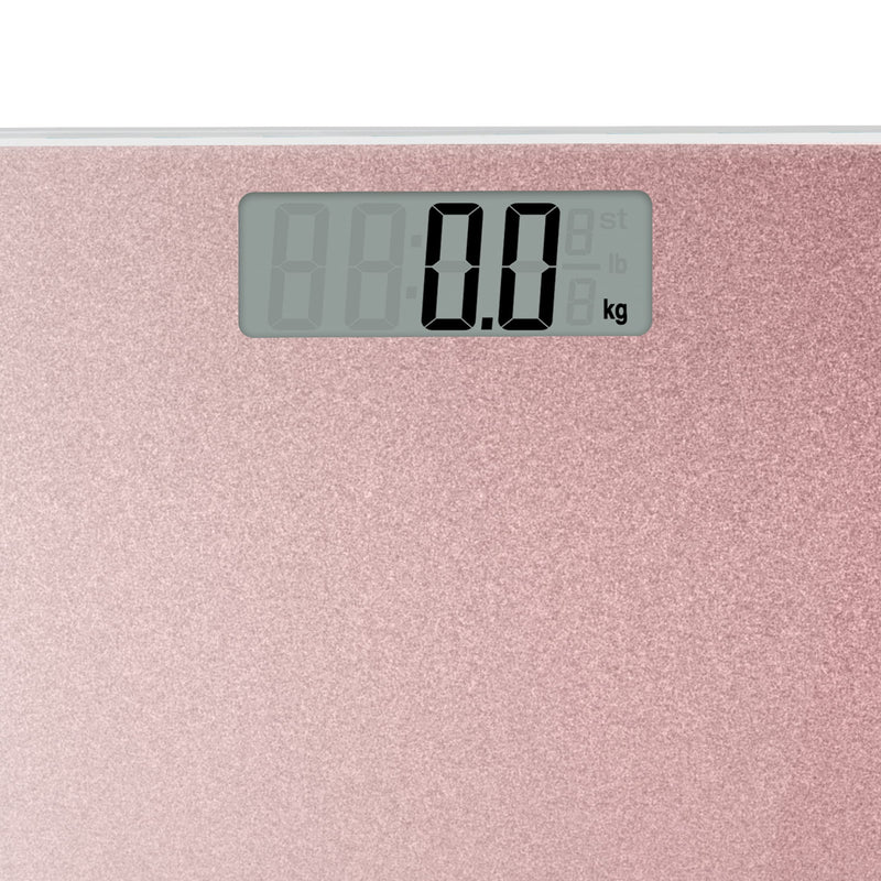 Salter 9037 Rggl3R Digital Bathroom Scales - Electronic Body Weight Scale, Tempered Glass Platform, Easy To Read, Instant Weight Measurement, 180 Kg Capacity, Rose Gold Glitter - NewNest Australia