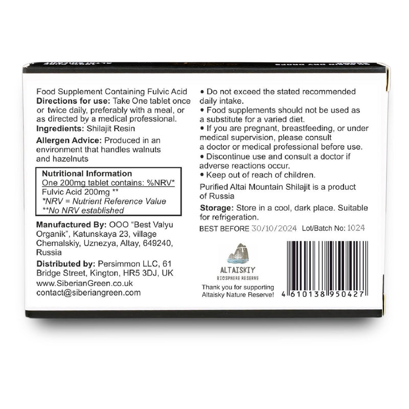 Premium Pure Shilajit Dry Drops by Siberian Green Altai "Golden Mountains" - 120 Count (200 mg) Authentic Safety & Quality Certificate - US Lab Tested Fulvic Acid - NewNest Australia
