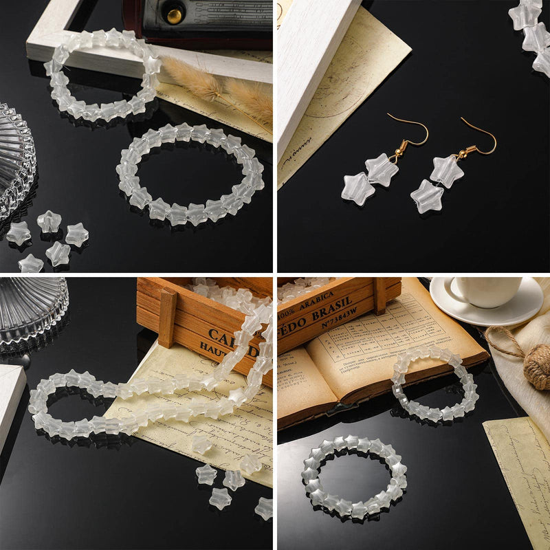 500 Pcs 13 mm Nightglow Star Beads Glow in The Dark Pony Beads White Plastic Beads with Large Hole Beading Supplies for DIY Hair Braiding Necklace Bracelet Jewelry Craft Making - NewNest Australia