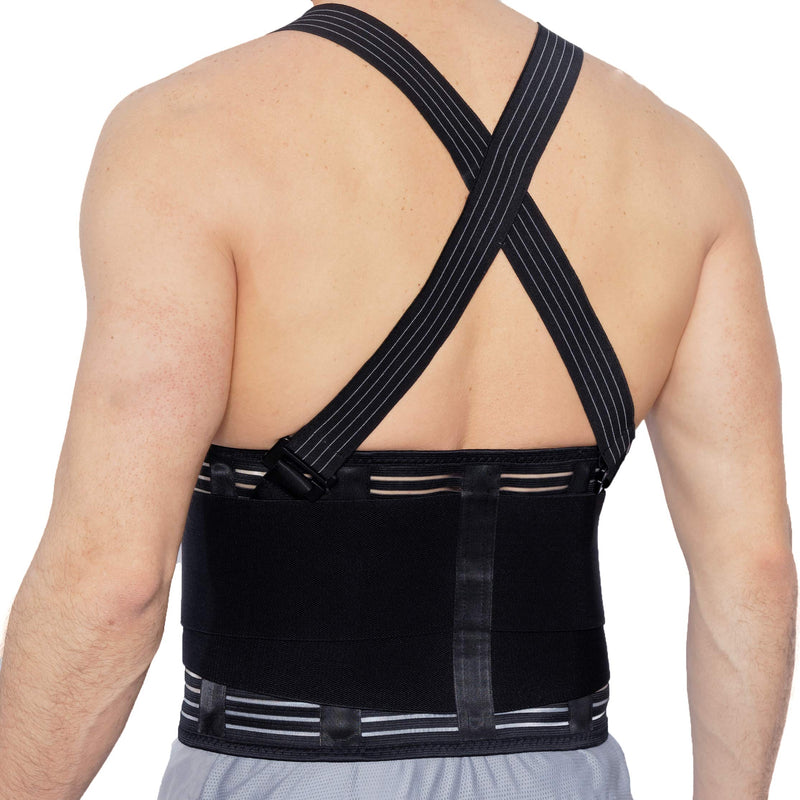 NeoTech Care Adjustable Back Brace Lumbar Support Belt with Suspenders, Black, Size L Large (Pack of 1) - NewNest Australia