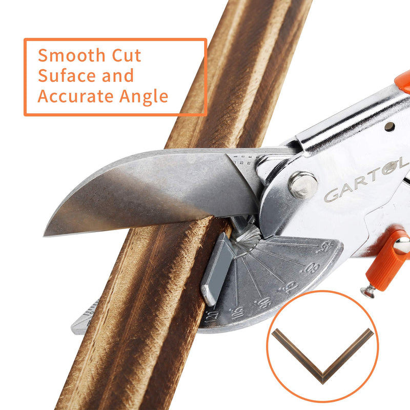 GARTOL Miter Shears- Multifunctional Trunking Shears for Angular Cutting of Moulding and Trim, Adjustable at 45 To 135 Degree, Hand Tools for Cutting Soft Wood, Plastic, PVC, with Replacement blades - NewNest Australia