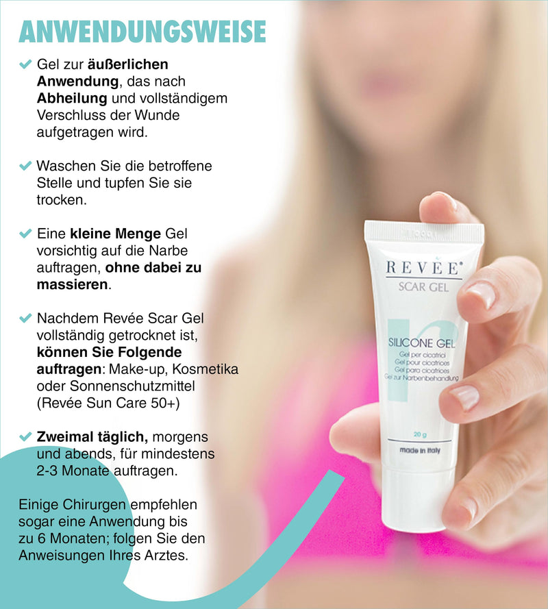 REVÉE Scar Gel Scar gel for face and body - scar ointment after surgery, silicone scar gel 100% medical, scar cream after surgery, transparent, odorless, quick absorption, scar cream 20 g - NewNest Australia
