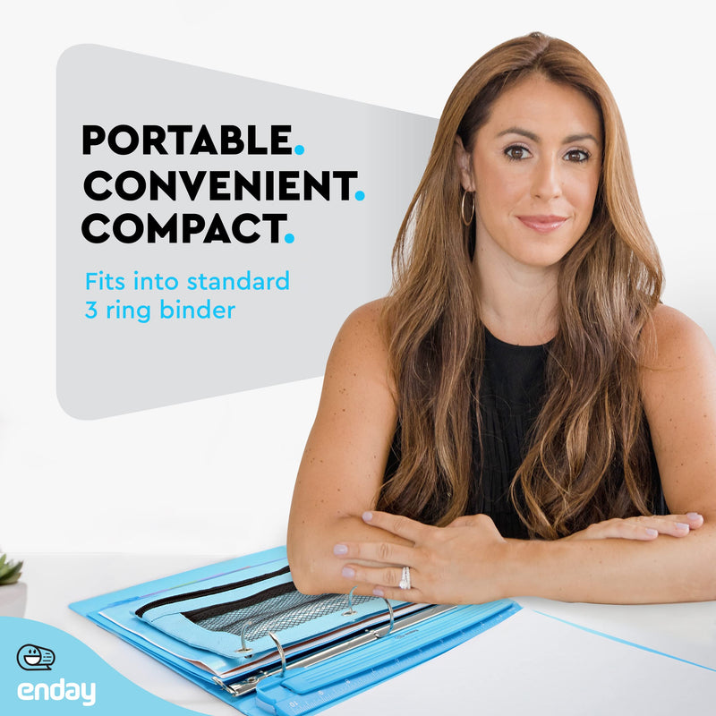 3 Hole Punch Blue, Portable Hole Puncher for 3 Ring Binder, 5 Sheets Capacity, Removable Chip Tray, 10” Ruler for School, Office, Also Available in Purple, Pink, Green, Red, Grey, 1 Pc-by Enday - NewNest Australia