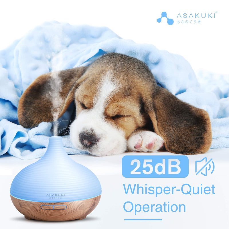 ASAKUKI 300ml Essential Oil Diffuser, Premium 5 In 1 Ultrasonic Aromatherapy Scented Oil Diffuser Vaporizer Humidifier, Timer and Waterless Auto-Off, 7 LED Light Colors-Yellow A-yellow - NewNest Australia