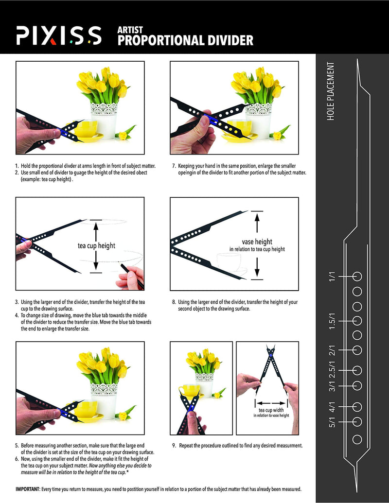 Proportional Divider Drawing Tool for Artists by Pixiss, Gray Scale Value Finder, Color Wheel and Artists View Catcher Finder - NewNest Australia