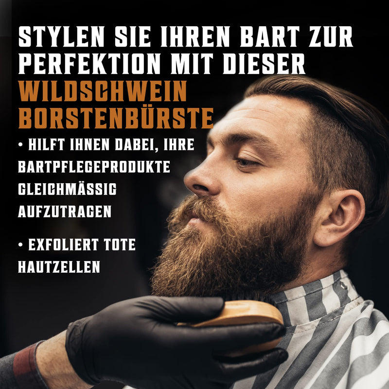 Viking Revolution - Beard Comb & Beard Brush Set for Men - Natural Beard Brush Boar Bristles & Dual-action Pear Wood Comb with Velvet Travel Case - Valentine's Day Gift for Him - NewNest Australia