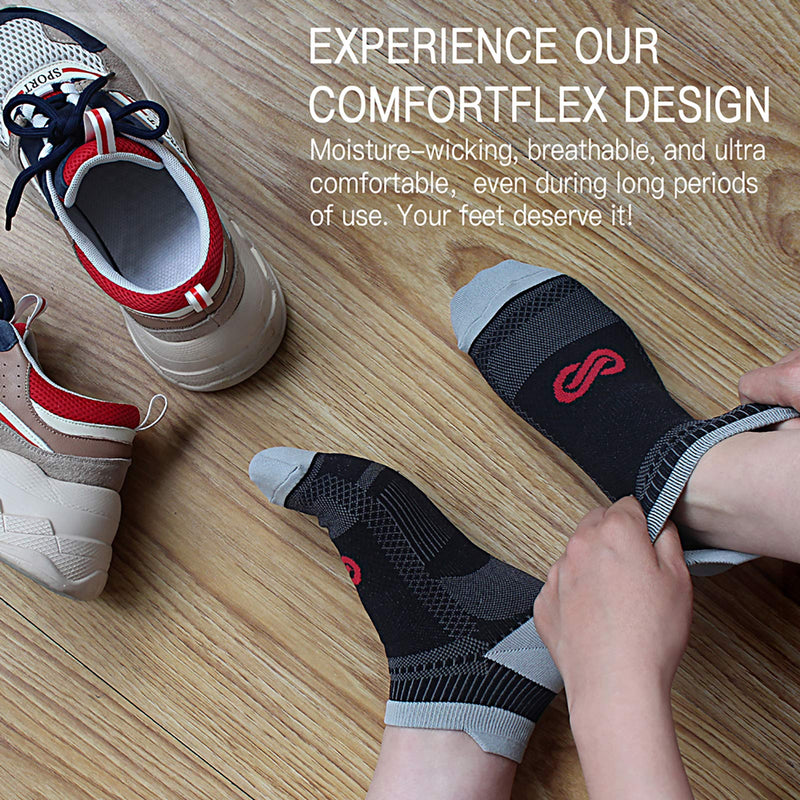 PAPLUS Ankle Compression Sock for Men and Women 2/4/6 Pairs, Low Cut Compression Running Sock with Ankle Support Black+ Grey (4 Pairs) Large-X-Large - NewNest Australia