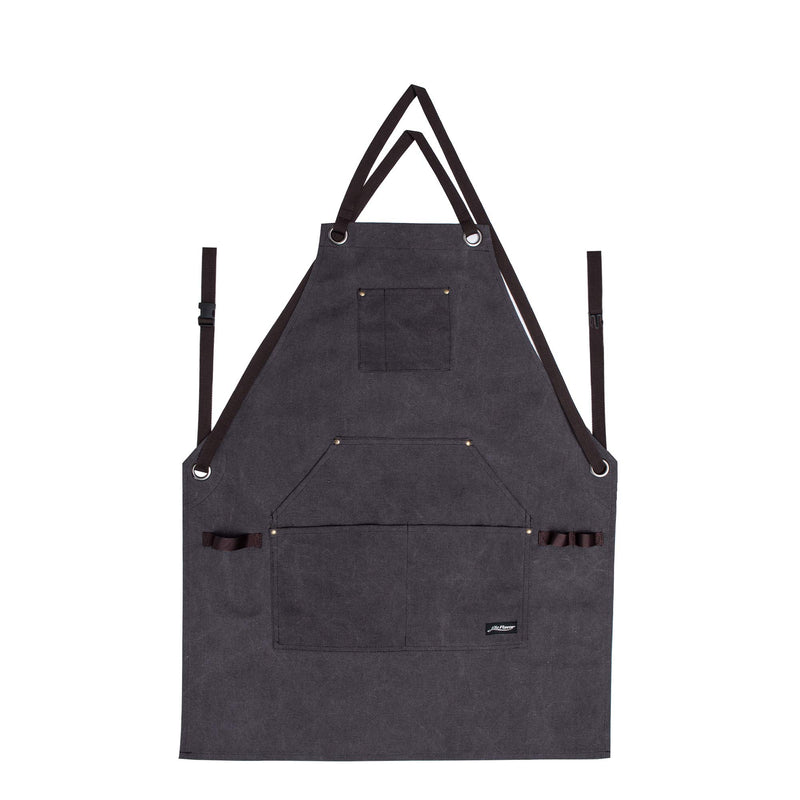 Life Flavor Heavy Duty Canvas Work Apron with Tool Pockets, Chef Apron for Men, Cross-Back Straps, Adjustable M to XXL（Brown） Brown - NewNest Australia