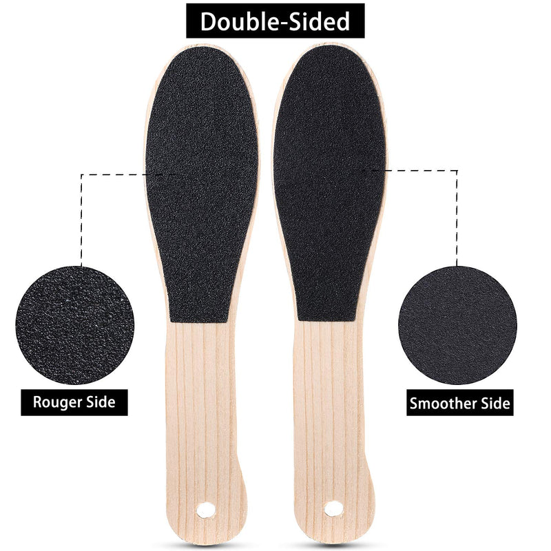 4 Pieces Foot File for Hard Skin, Wooden Foot File Double Sided Foot Rasp Scrubber Foot File Callus Remover for Wet Dry Cracked Feet Removing Dead Skin Foot Care - NewNest Australia