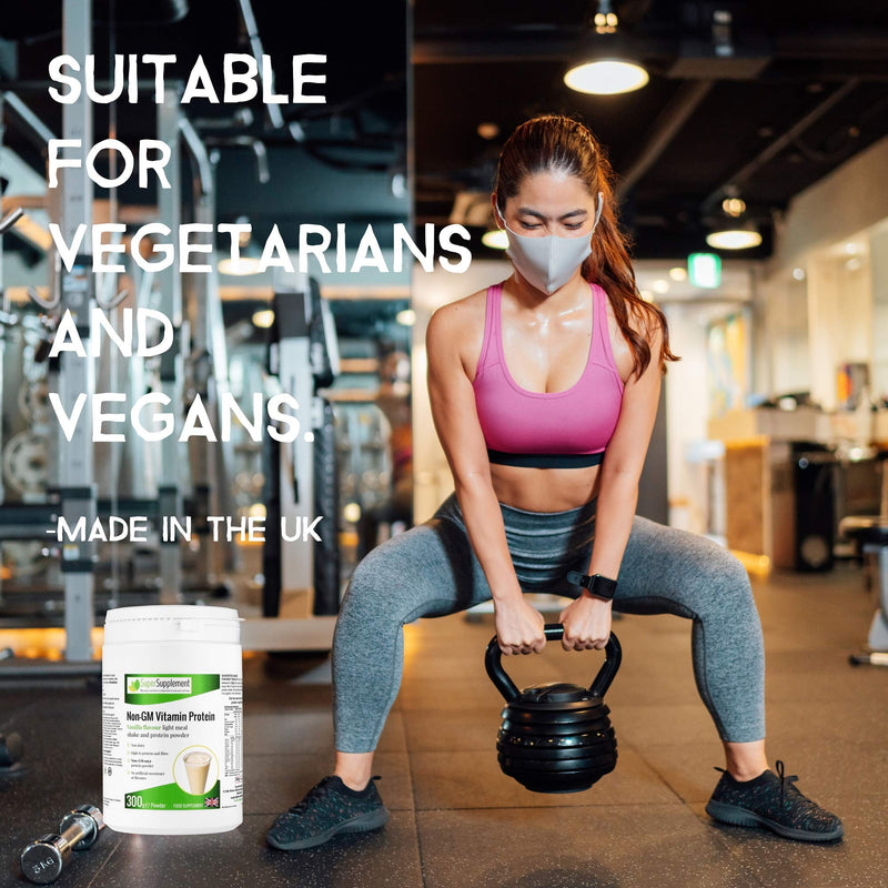 Non-GM Vitamin Protein Powders Weight Loss Shake Food Supplement (Vanilla Flavour) 300g Dairy Free Suitable for Vegetarians and Vegans Diet Meal Replacement Slimming Shakes for Weight Loss Meal - NewNest Australia