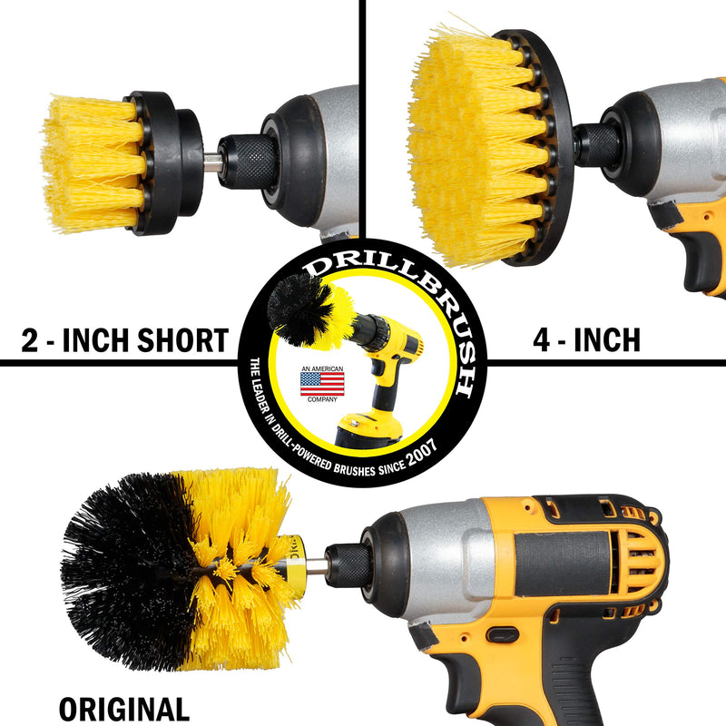 Drill Brush Attachment - Bathroom Surfaces Tub, Shower, Tile and Grout All Purpose Power Scrubber Cleaning Kit –Grout Drill Brush Set – Drill Brushes by Drill Brush Power Scrubber by Useful Products All Purpose Medium-yellow - NewNest Australia