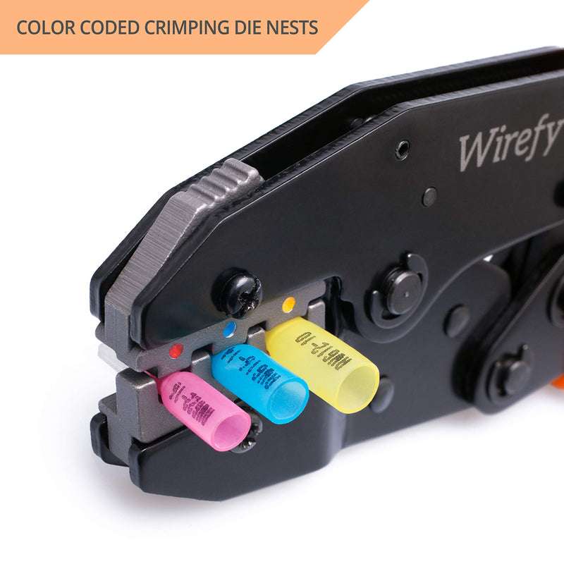 Crimping Tool For Heat Shrink Connectors - Ratcheting Wire Crimper - Crimping Pliers - Ratchet Terminal Crimper - Wire Crimp Tool by Wirefy Crimping Tool For Heat Shrink Connectors - NewNest Australia