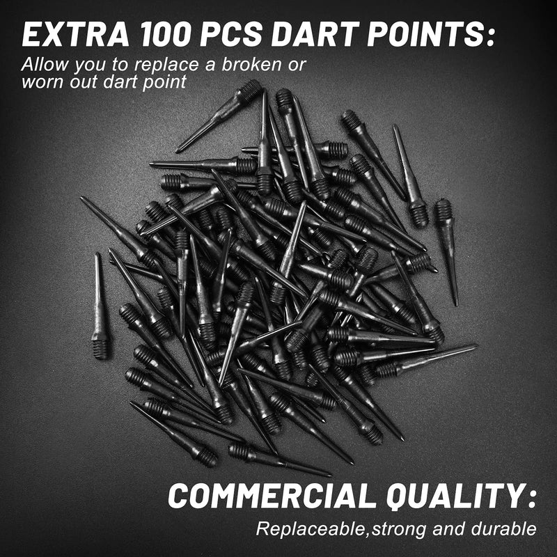 Accmor 12 pcs Soft Tip Darts, Bar Dart, Plastic Tip Darts Set, Soft Tip Darts for Electronic/Plastic Dartboard,Attach Extra 100 Black 2BA Replacement Tips - NewNest Australia