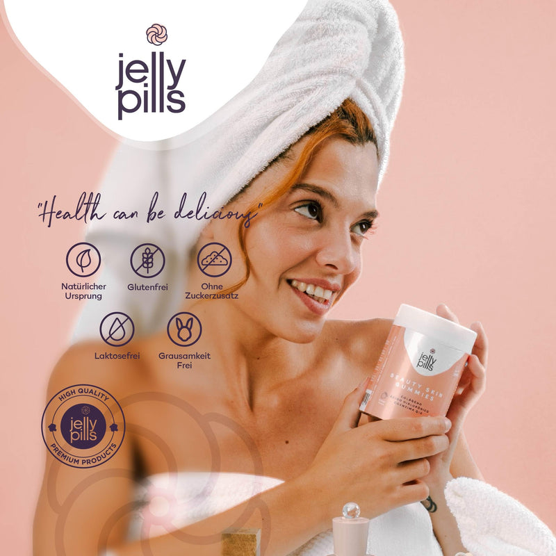 Jelly Pills Collagen Gummy Bears With Hyaluronic Acid & Coenzyme Q10 - No Added Sugar - 2 Month Supply Gummies With Strawberry Flavor, Anti-Ageing - For Skin Moisture, Elasticity - NewNest Australia