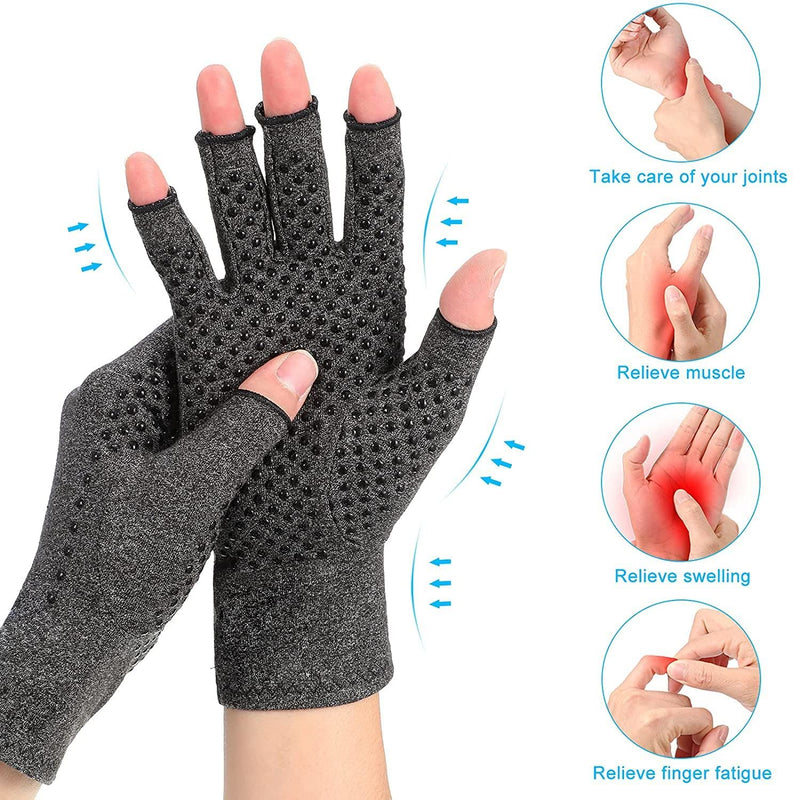 3 Pairs Arthritis Gloves, Pressure Gloves Breathable, Relieve Joint Pain, rheumatoid, arthritis, swelling and tendonitis pain relief, Provide Support and Warmth (With Silicone Dots) (MEDIUM) medium - NewNest Australia