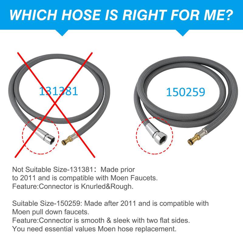 Pull Down Spray Hose Kit Compatible with Moen Kitchen Faucet Replacement Parts # 150259 Hose, Nylon Finish 67 Inch Length Compatible with Moen Kitchen Faucet Replacement Part 187108 Pull Down Hose 150259-67 Inch - NewNest Australia