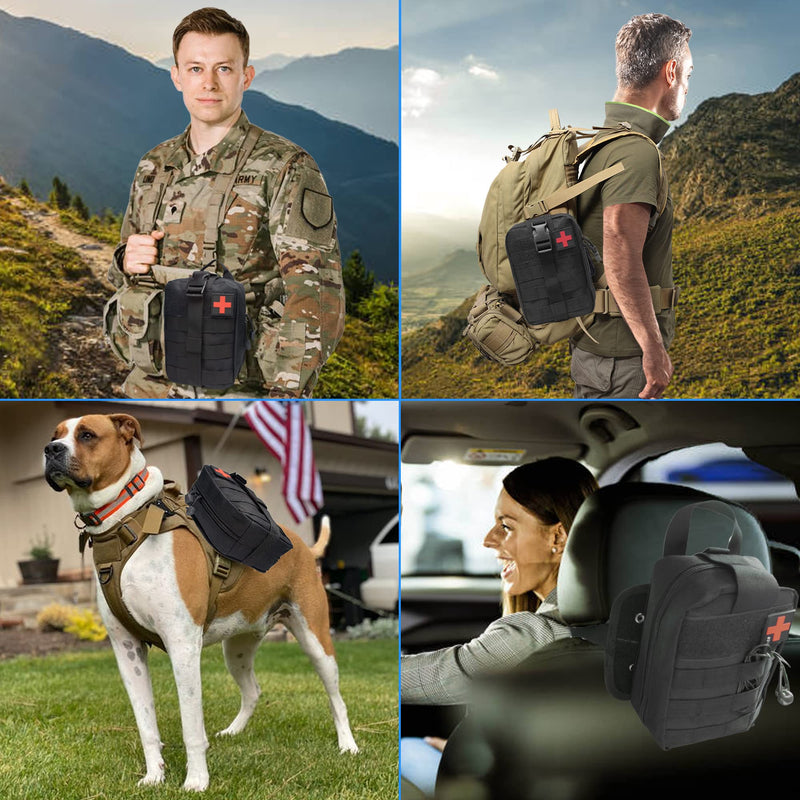Qiyuant First Aid Bag Empty Molle Tactical Belt Bag With Carabiner Military Outdoor Waterproof Ifak Edc Pouch For Medical Sports Hiking Travel Camping Equipment Car, Army Green, 15√Ó10√Ó20.5Cm/5.9"√Ó3.9"√Ó8.0", Trekking Backpack - NewNest Australia