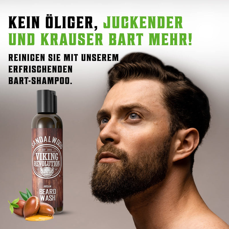 Viking Revolution Beard Shampoo for Men and Conditioner Set - Softens & Strengthens - Natural Sandalwood Scent - Beard Shampoo with Beard Oil (2x148 ml) 150.00 ml (Pack of 2) - NewNest Australia