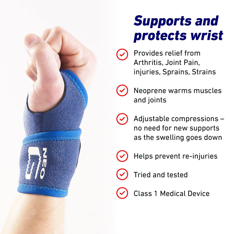 Neo-G Wrist Support for Arthritis, Joint Pain, Sprains, Strains, Instability - Wrist Brace Adjustable Compression Hand Support Right Hand or Left Hand – Class 1 Medical Device - NewNest Australia