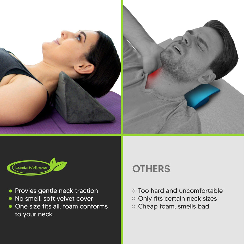 Lumia Wellness Cervical Traction Wedge Pillow - Neck and Shoulder Relaxer - Gentle Spinal Correction - Head Posture, Migraine, Headache, Occipital Release - NewNest Australia