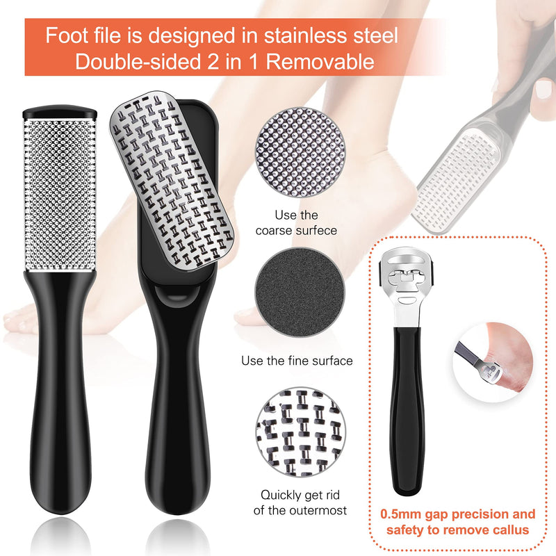 Ratukall Electric Foot File Callus Remover, Waterproof 16 in 1 Professional Pedicure Tools Set, Feet Scrubber Dead Skin Hard Skin Cracked Heels Calluses Foot Care Kit for Women Men Travel Home - NewNest Australia