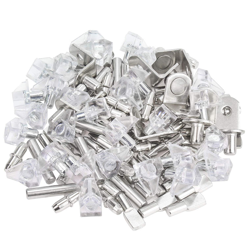HELIFOUNER 100 Pieces 5 Styles Shelf Pins Kit, Top Quality Nickel Plated Shelf Bracket Pegs Cabinet Furniture Shelf Pins Support for Shelf Holes on Cabinets, Bookcases, Entertainment Centers - NewNest Australia