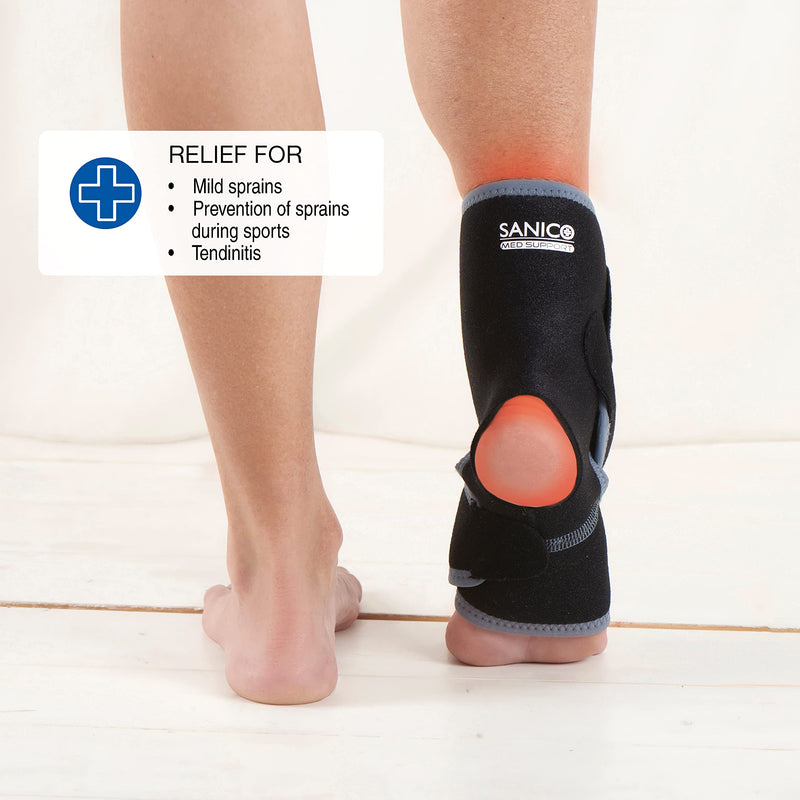 Sanico Ankle Support - Elastic Foot Support With Compression - Orthopedic Neoprene Bandage For Stability, Relief, Blood Circulation - Double-Sided Breathable - 13 X 0.3 X 25 Cm - NewNest Australia