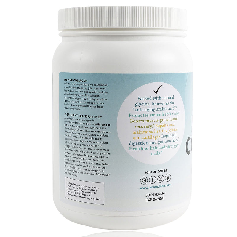 Premium Anti-Aging Marine Collagen Powder 17.6 Oz | Wild-Caught Hydrolyzed Fish Collagen Peptides | Type 1 & 3 Collagen Protein Supplement | Amino Acids for Skin, Hair, Nails | Paleo Friendly, Non-GMO - NewNest Australia