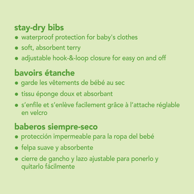 green sprouts Stay-dry Baby Bibs (10 pack) Waterproof protection, Adjustable hook-&-loop closure, Machine washable 10 Count (Pack of 1) Blue - NewNest Australia