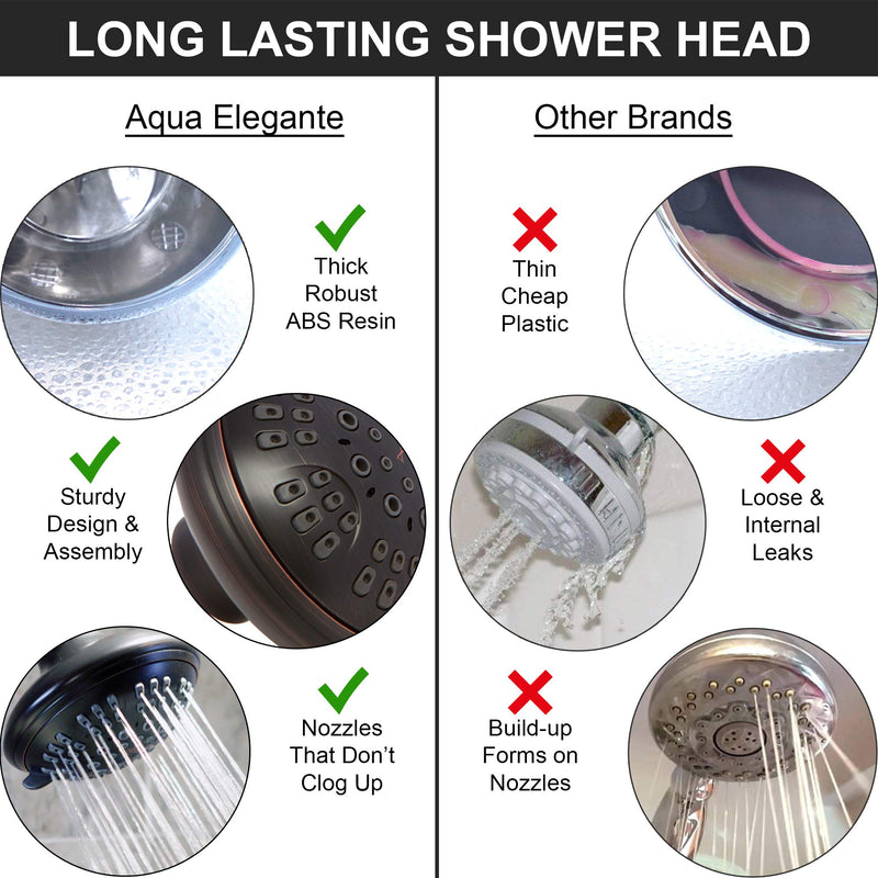 6 Function Adjustable Luxury Shower Head - High Pressure Boosting, Wall Mount, Bathroom Showerhead For Low Flow Showers, 2.5 GPM - Oil-Rubbed Bronze - NewNest Australia