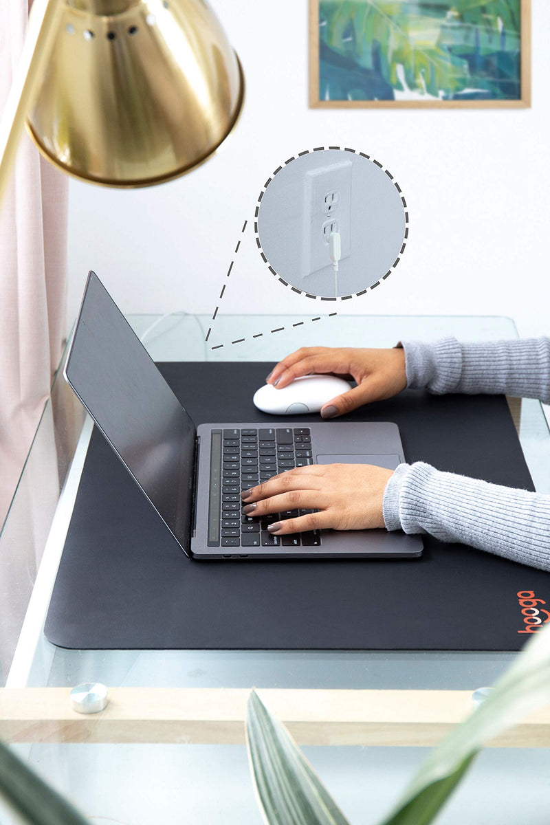 Hooga Grounding Mat for Improved Sleep, Reduced Anxiety, Pain and Inflammation, Headache Relief, Balance. Connect to Earth Indoors. Cord Included. EMF ESD Protection. Soft & Conductive. Home Use. 24"x16" - NewNest Australia