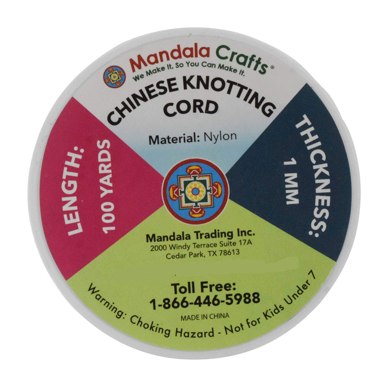 Mandala Crafts Satin Rattail Cord String from Nylon for Chinese Knot, Macramé, Trim, Jewelry Making Aqua 1mm - NewNest Australia