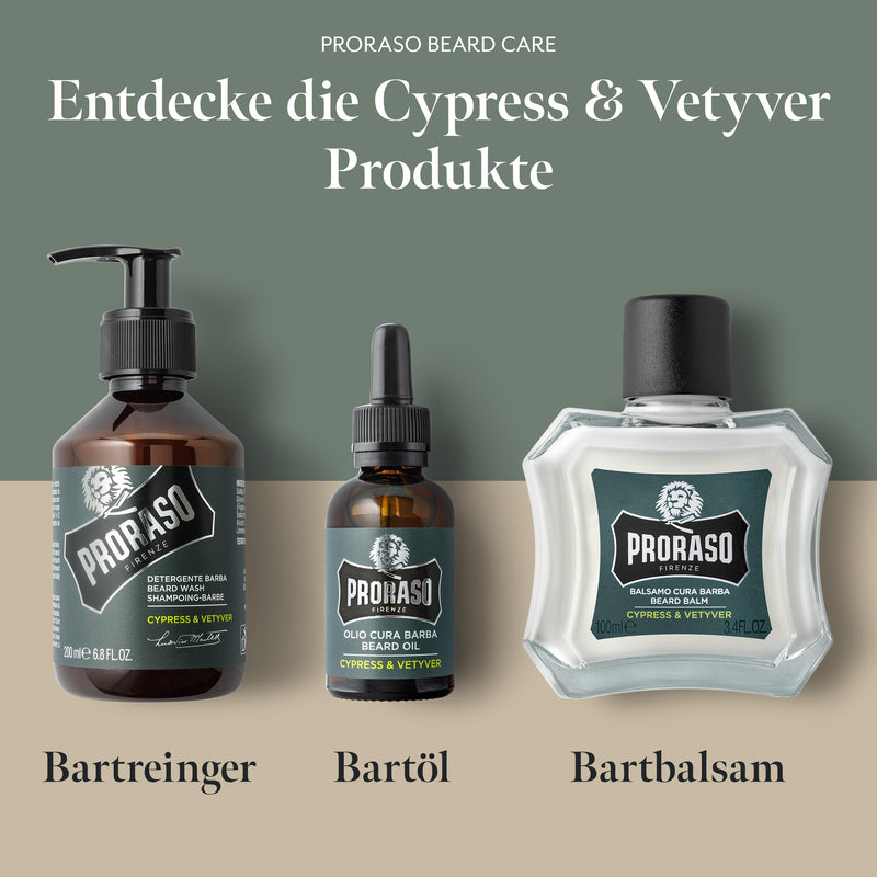 Proraso Beard Balm, Cypress & Vetyver, 100 ml, scented beard balm protects and nourishes the beard and helps relieve itching and irritation, Made in Italy - NewNest Australia