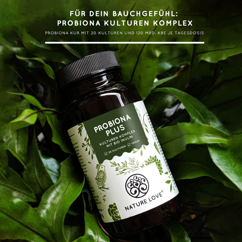 Nature Love Probiona Plus ‚ 120 Billion Cfu Per Daily Dose (High Dose) ‚ 20 Bacterial Strains + Organic Inulin ‚ Gastric Juice Resistant Capsules ‚ Vegan - NewNest Australia