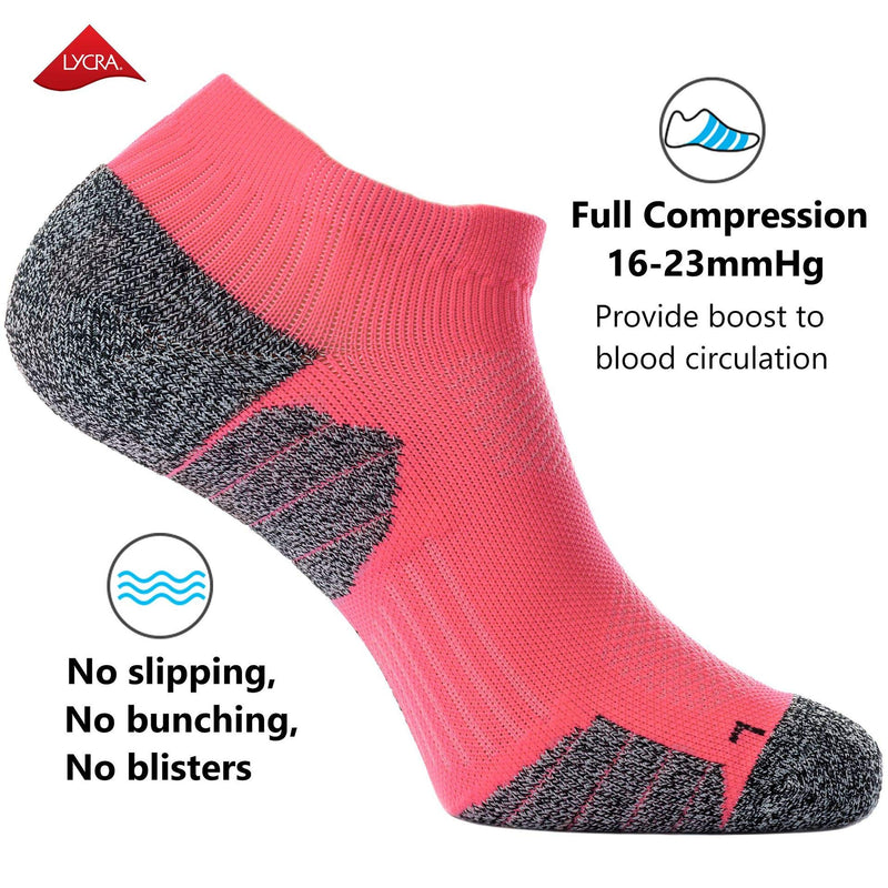 CWVLC Unisex Cushioned Compression Athletic Ankle Socks Multipack Large 3-pairs Watermelon - NewNest Australia