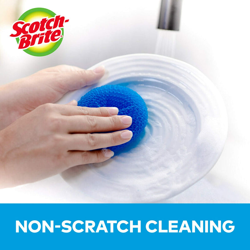 Scotch-Brite Non-Scratch Plastic Scrubbing Pads, 3 Scrubbing Pads, Cleans Dishes Without Scratching - NewNest Australia