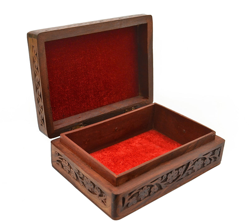 NewNest Australia - New Age Source The Carved Wood Box Flower of Life (Standard Version) (Standard Version) 