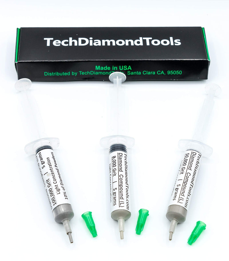 TechDiamondTools Kit of 3 Diamond Polishing Compound Polishing Paste 8000 50000 100000 Grit for Marble Glass Metal Rock Jewelry Resin Silver Gemstone with 10% of Diamond Powder USA Made 100000 50000 8000 grit - NewNest Australia