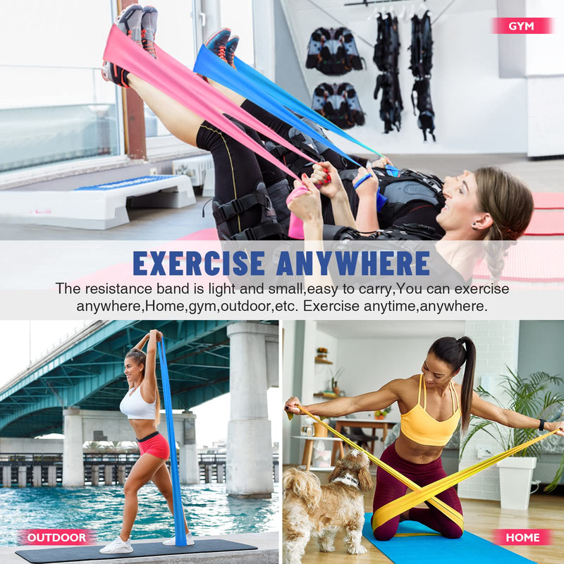 Resistance Bands, HPYGN Exercise Bands for Physical Therapy Set, Strength Training, Yoga, Pilates, Stretching, Non-Latex Elastic Band with Different Strengths,Workout Bands for Home - NewNest Australia