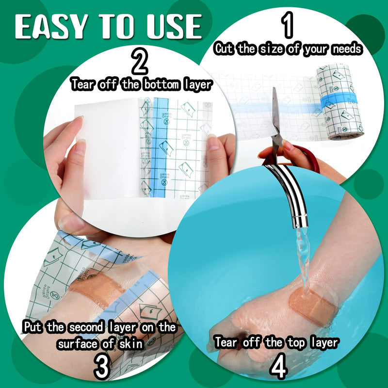 Transparent Stretch Adhesive Bandage Waterproof Bandage Clear Adhesive Bandages Dressing Tape (3.94 Inch x 5.47 Yard) 3.94x196.92 Inch (Pack of 1) - NewNest Australia