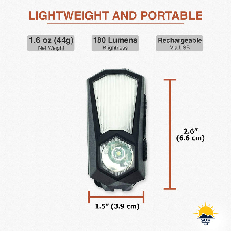 Sun Company Luma 360 - Swiveling Clip-on LED Light (2-Pack) | Rechargeable Clip Flashlight for Backpack, Hat, Pocket, Jacket - NewNest Australia