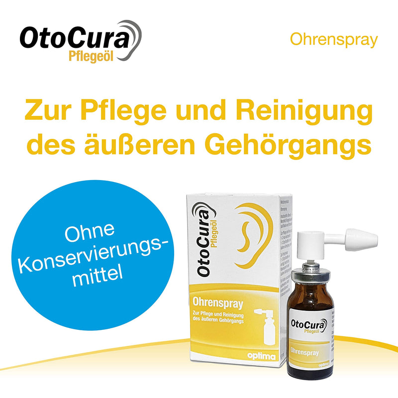 OtoCura ear spray 10 ml, ear cleaner made from olive oil, almond oil and calendula oil for ear cleaning and care of the external ear canal - NewNest Australia