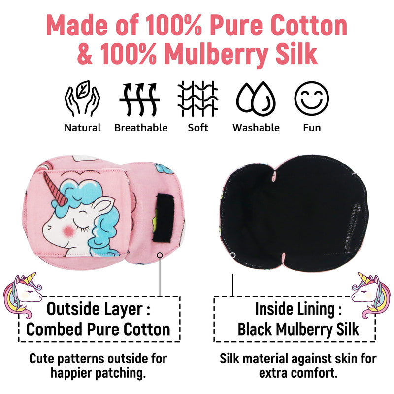 Astropic 3D Cotton & Silk Eye Patch for Kids | Girls Eye Patch for Glasses | Medical Eye Patch for Children with Lazy Eye (Blue Unicorn, Left Eye) To Cover Left Eye Blue Hair Unicorn - NewNest Australia