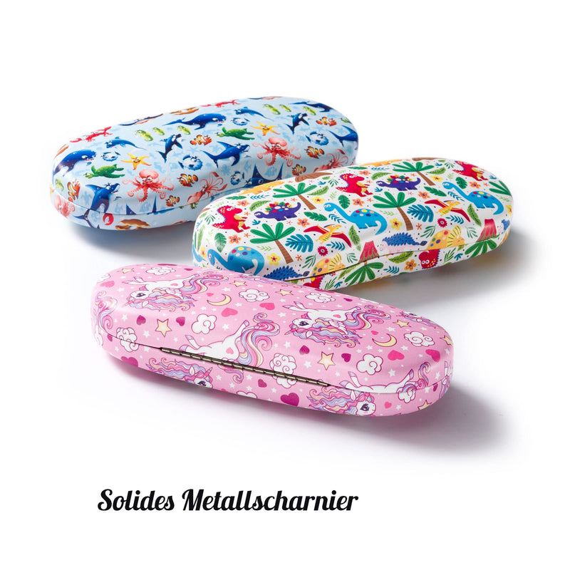 FEFI - Children's glasses case (hard case) with funny motifs - including glasses cleaning cloth/sea microfiber cloth - NewNest Australia