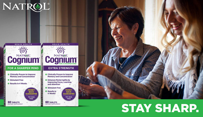 Natrol Cognium Extra Strength Tablets, Brain Health, Keeps Memory Strong, #1 Clinically Studied, Shown to Improve Memory and Recall, Enhances Mental Agility, Safe and Stimulant Free, 200mg, 60 Count - NewNest Australia