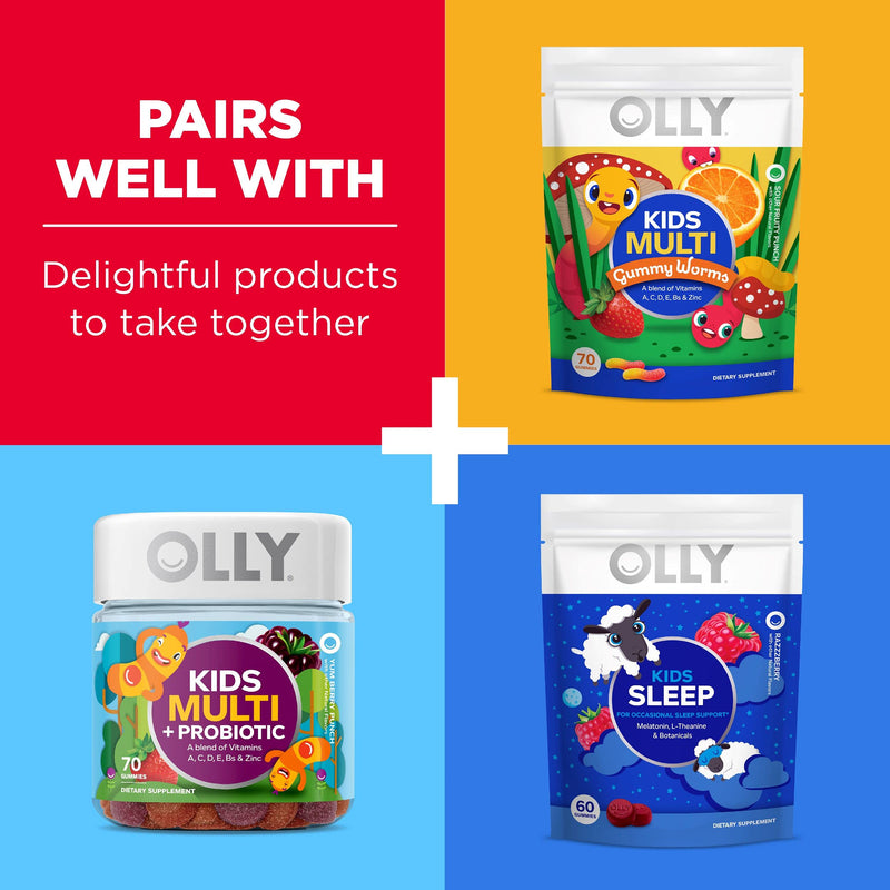 OLLY Kids Immunity Gummy, Immune Support, Wellmune, Elderberry, Vitamin C, Zinc, Kids Chewable Supplement, Cherry - 50 Count - NewNest Australia