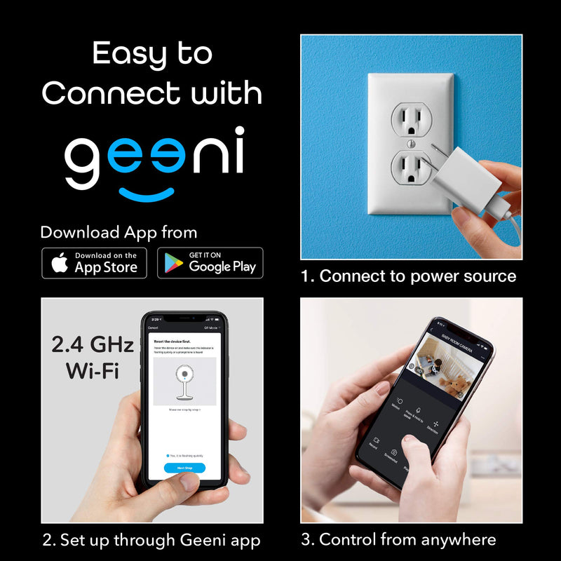 Geeni Scope WiFi Indoor Smart Motion Tracking Security Camera & Mounting Kit, 2 Way Audio & Night Vison, Compatible with Alexa and Google, No Hub Required - NewNest Australia