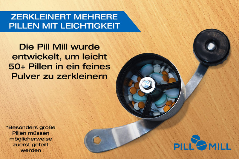 Pill Mill Tablet Mortar - Crushes Multiple Tablets Into A Fine Powder - Ideal For Feeding Through Stomach Tubes, For Pets Or To Make Medicine Easier For Children - NewNest Australia