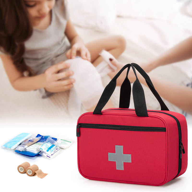 Curmio First Aid Kit Car, Portable Travel Medical Bag, Emergency Bag For Home, Car, Camping, Hiking, Sports, Work, Office, Boat And Survival, Small And Light, Red (Empty Bag) - NewNest Australia