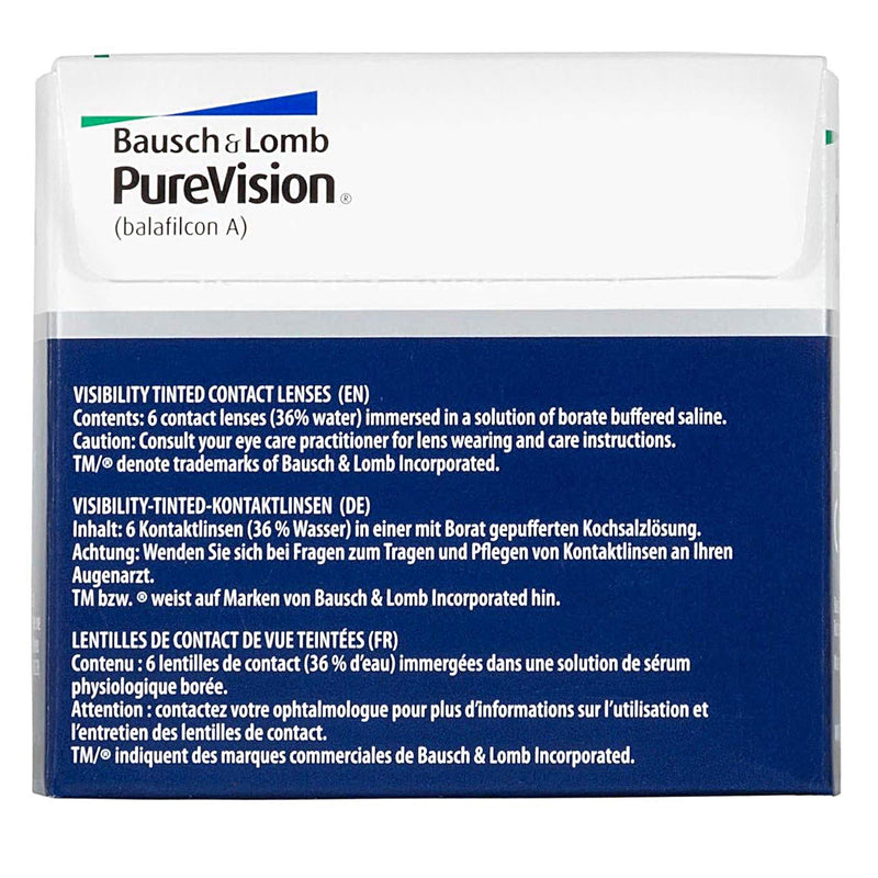 Bausch + Lomb PureVision monthly lenses, spherical contact lenses, soft, 6 pieces BC 8.6 mm / DIA 14 / -2.75 diopters 8.6 millimeters 14.0 millimeters - NewNest Australia